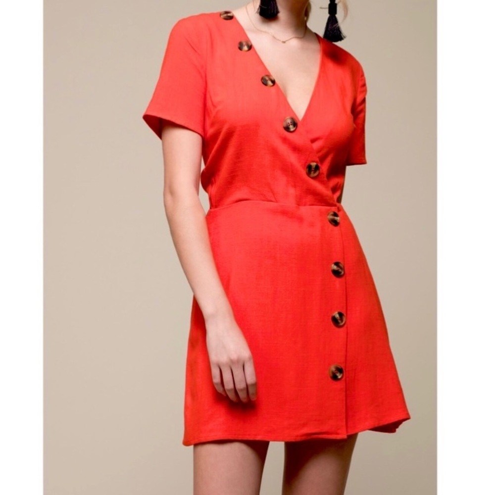 Red Linen Summer Dress 🍓 NWT